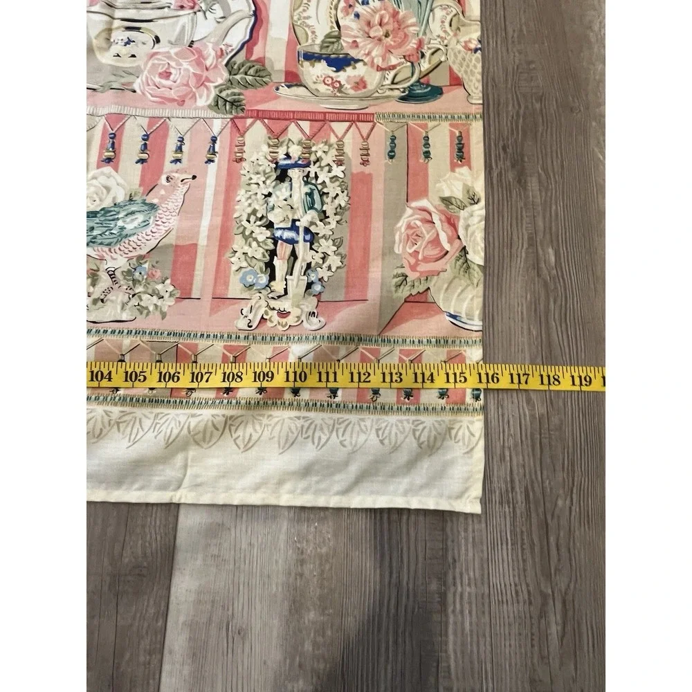VTG Wilton Court Tea Party Tablecloth Cottage Core Romantic Birds Cotton 116X60